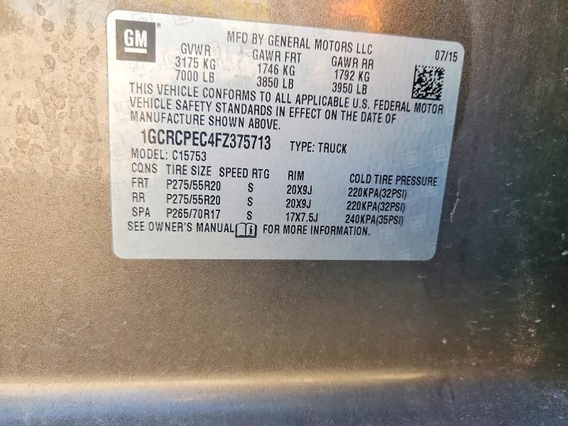 Aukcja sprzedaży 2015 Chevrolet Silverado, vin: 1GCRCPEC4FZ375713, numer aukcji: 79068805