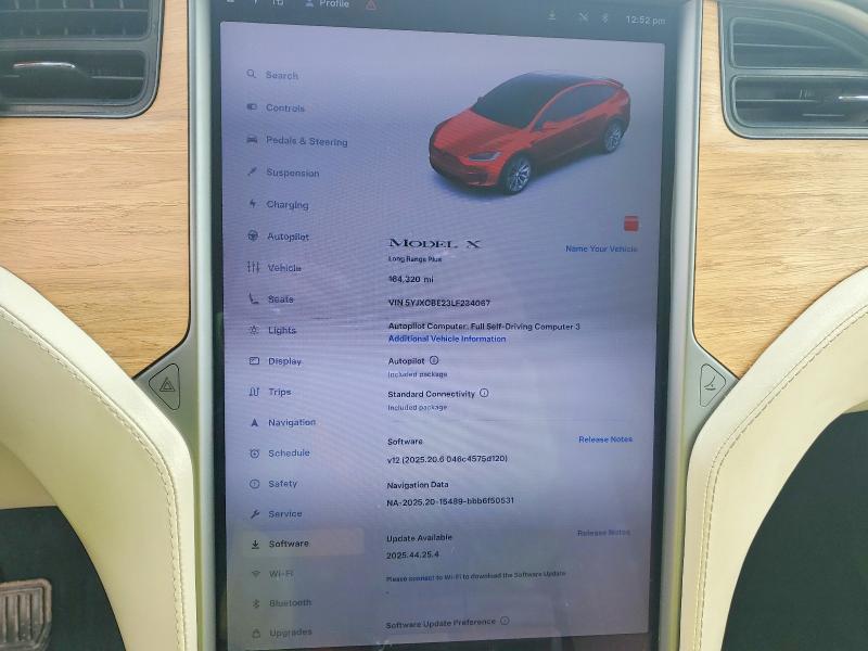 Aukcja sprzedaży 2020 Tesla Model X, vin: 5YJXCBE23LF234067, numer aukcji: 73289615