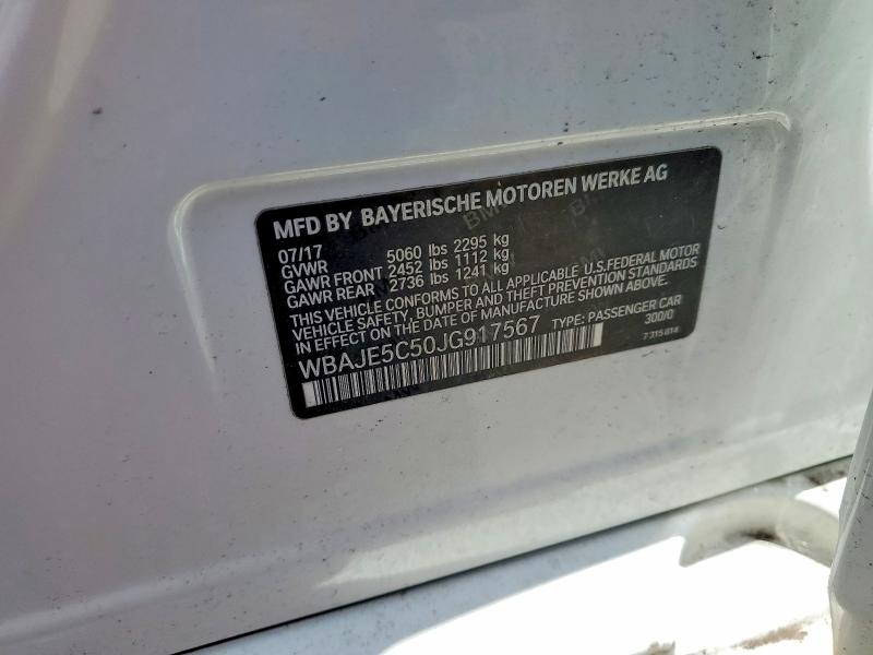 Aukcja sprzedaży 2018 Bmw 540, vin: WBAJE5C50JG917567, numer aukcji: 78816235