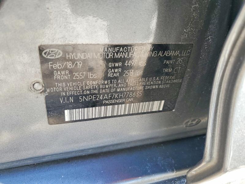 Aukcja sprzedaży 2019 Hyundai Sonata, vin: 5NPE24AF7KH778635, numer aukcji: 75465995
