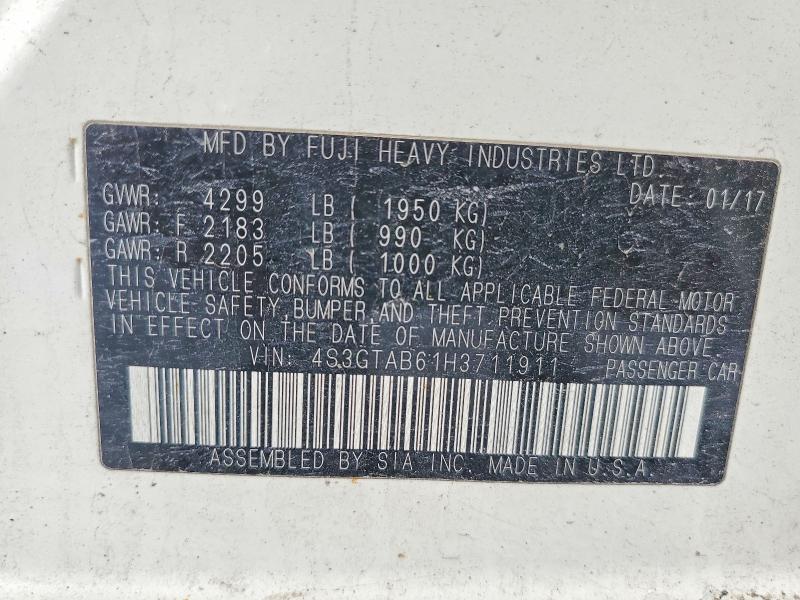 Продажа на аукционе авто 2017 Subaru Impreza, vin: 4S3GTAB61H3711911, номер лота: 78606575