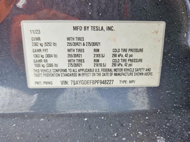 Aukcja sprzedaży 2023 Tesla Model Y, vin: 7SAYGDEF8PF948227, numer aukcji: 76052455