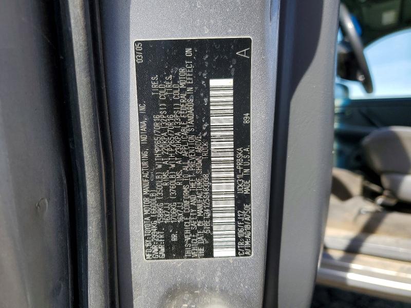 Aukcja sprzedaży 2005 Toyota Tundra, vin: 5TBET34125S483098, numer aukcji: 77381525
