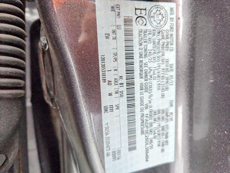 Продаж на аукціоні авто 2013 Ford Focus, vin: 1FADP3E25DL356494, номер лоту: 74983325