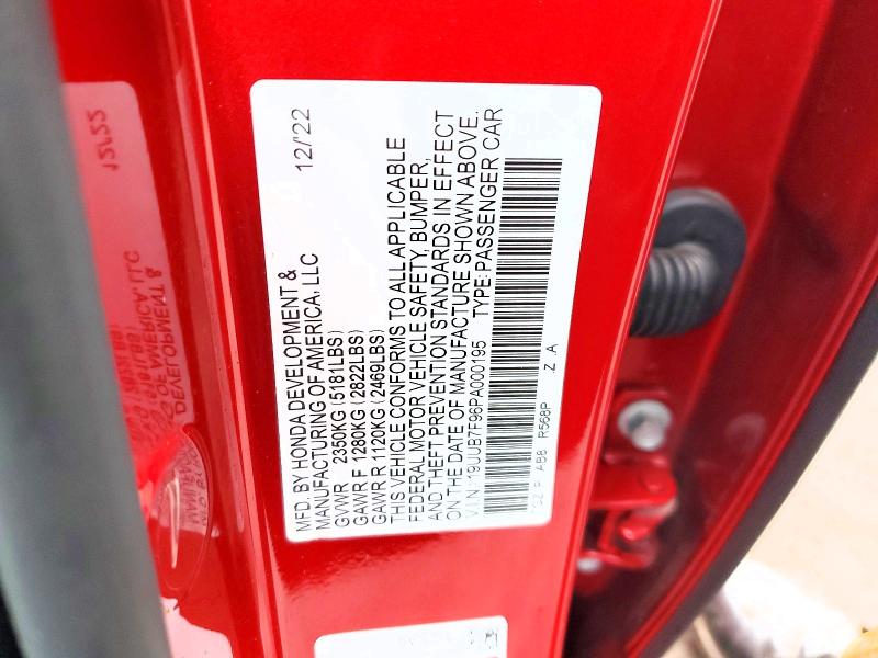 98623365 :رقم المزاد ، 19UUB7F96PA000195 vin ، 2023 Acura Tlx مزاد بيع