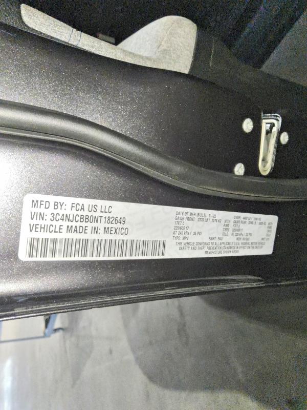 Продаж на аукціоні авто 2022 Jeep Compass, vin: 3C4NJCBB0NT182649, номер лоту: 78609745