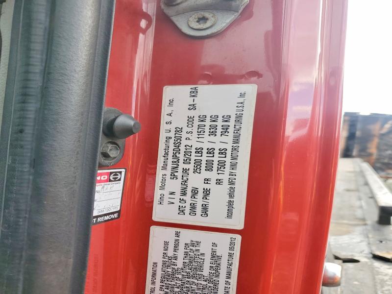 76277185 :رقم المزاد ، 5PVNJ8JP5D4S50782 vin ، 2013 Hino 258/268 مزاد بيع