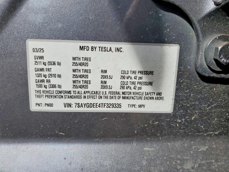 Aukcja sprzedaży 2026 Tesla Model Y, vin: 7SAYGDEE4TF329335, numer aukcji: 78997975