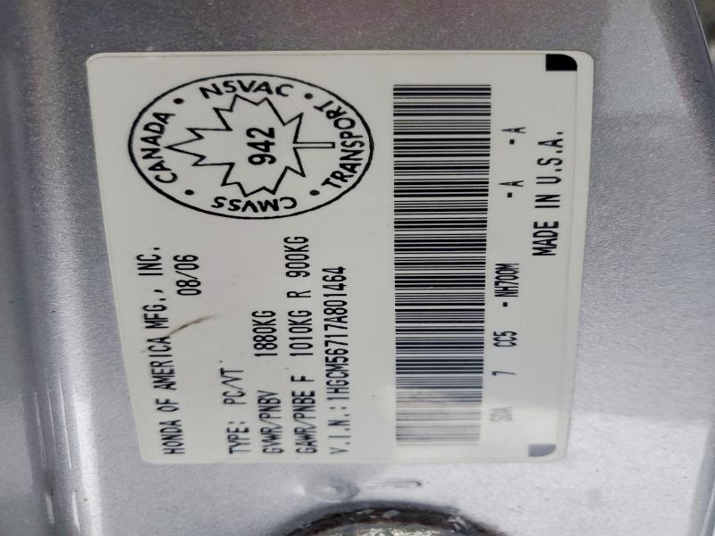 Aukcja sprzedaży 2007 Honda Accord, vin: 1HGCM56717A801464, numer aukcji: 74071595