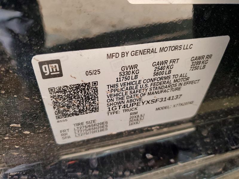75400025 :رقم المزاد ، 1GT4UPEYXSF314137 vin ، 2025 Gmc Sierra مزاد بيع