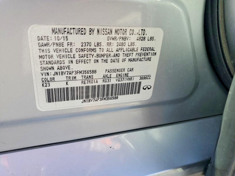 Aukcja sprzedaży 2015 Infiniti Q50, vin: JN1BV7AP3FM356588, numer aukcji: 77184475