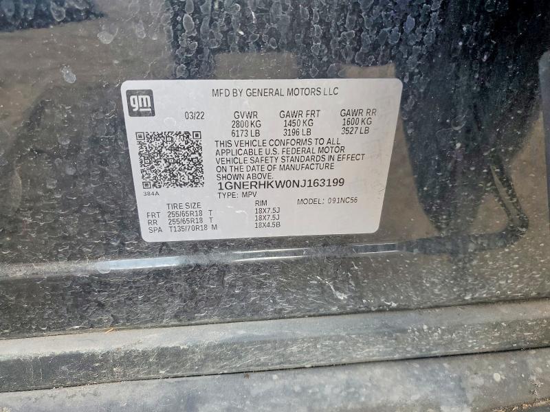 Продаж на аукціоні авто 2022 Chevrolet Traverse, vin: 1GNERHKW0NJ163199, номер лоту: 41624006