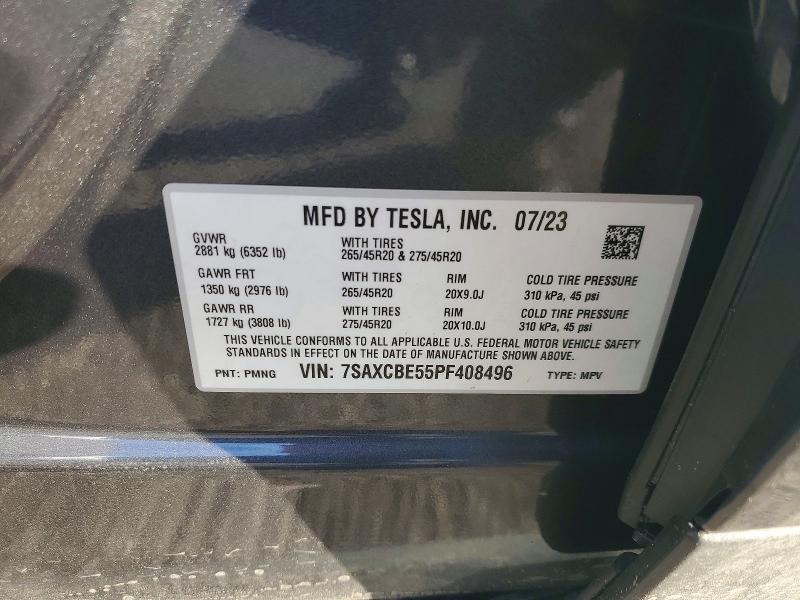 Продажа на аукционе авто 2023 Tesla Model X, vin: 7SAXCBE55PF408496, номер лота: 78405965