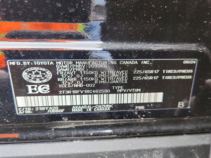 78476245 :رقم المزاد ، 2T3R1RFV1RC462590 vin ، 2024 Toyota Rav4 مزاد بيع