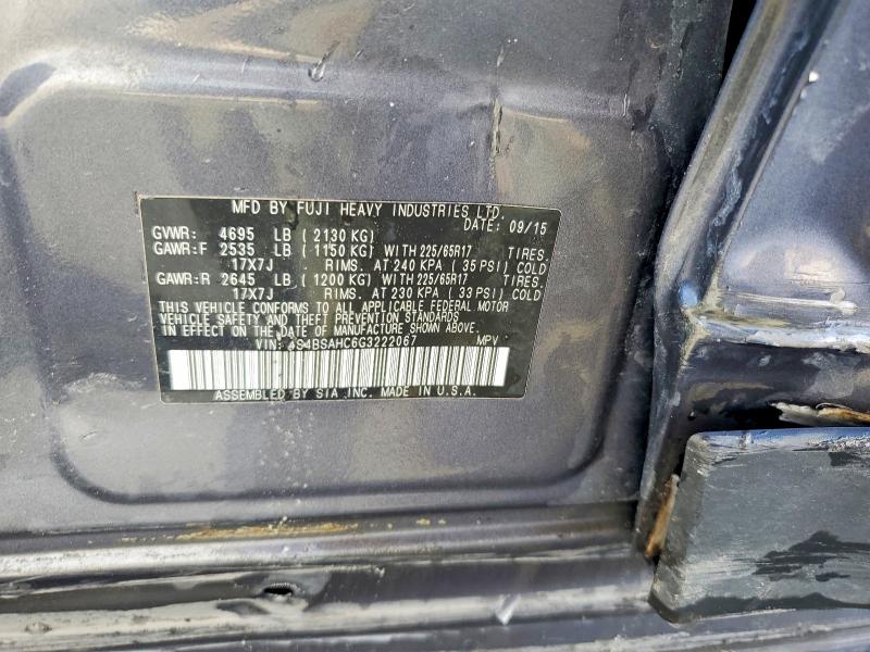 Продаж на аукціоні авто 2016 Subaru Outback, vin: 4S4BSAHC6G3222067, номер лоту: 78317285