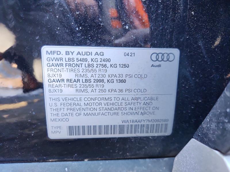 Продаж на аукціоні авто 2021 Audi Q5, vin: WA1BAAFY7M2092589, номер лоту: 76785415