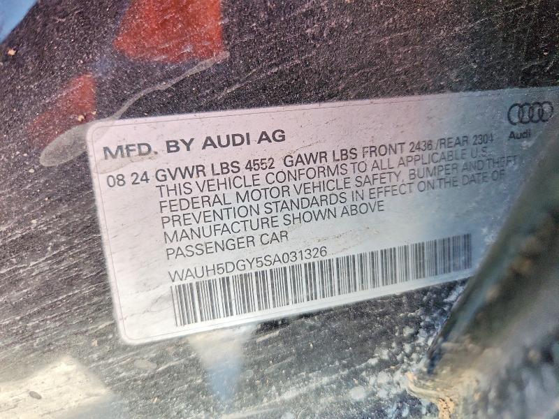 76138335 :رقم المزاد ، WAUH5DGY5SA031326 vin ، 2025 Audi S3 مزاد بيع