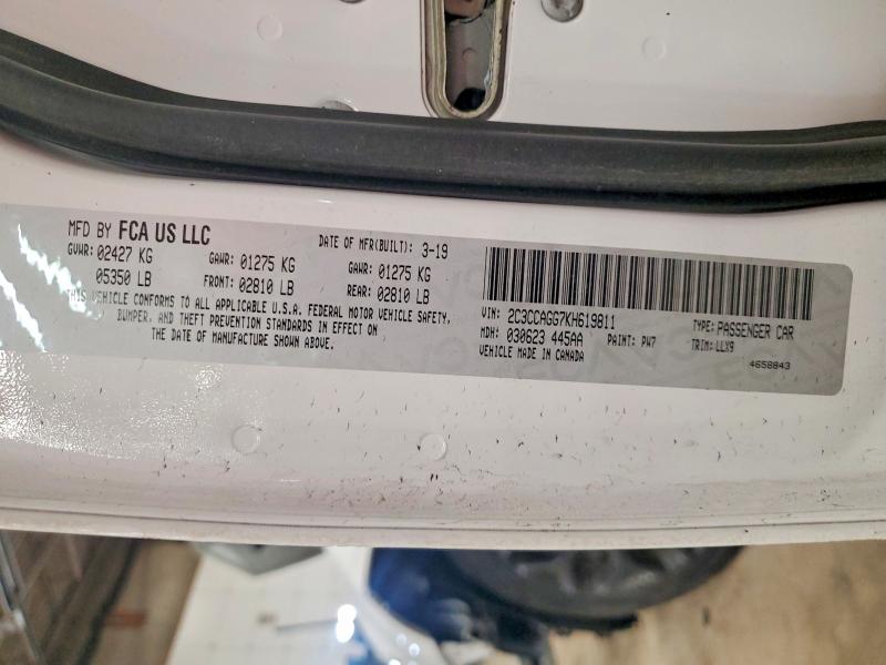 2019 Chrysler 300 მანქანა იყიდება აუქციონზე, vin: 2C3CCAGG7KH619811, აუქციონის ნომერი: 78162825