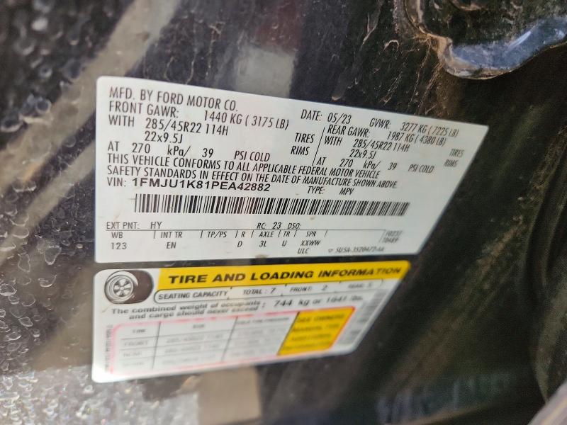 Продажа на аукционе авто 2023 Ford Expedition, vin: 1FMJU1K81PEA42882, номер лота: 77038325