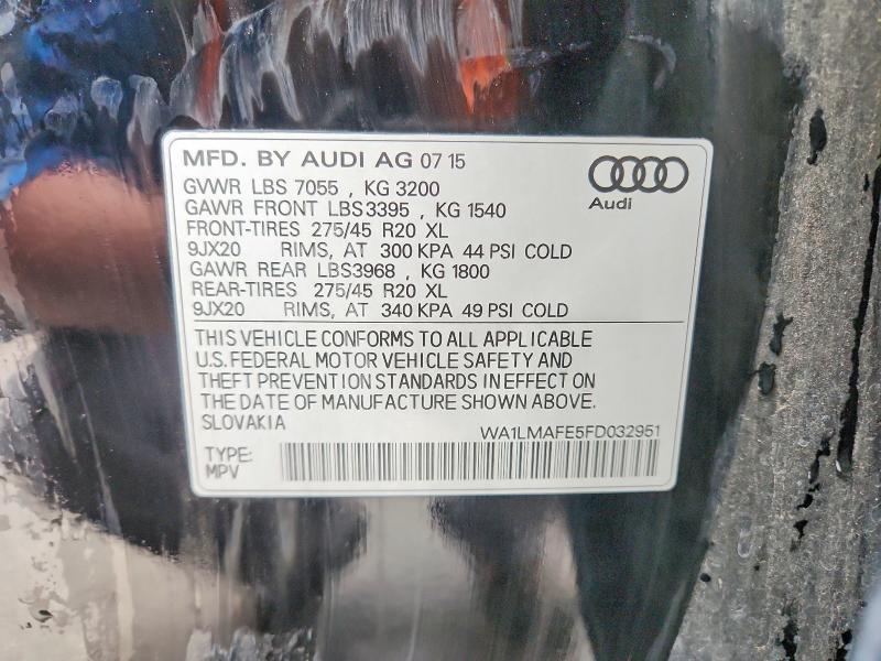 Продаж на аукціоні авто 2015 Audi Q7, vin: WA1LMAFE5FD032951, номер лоту: 79113845
