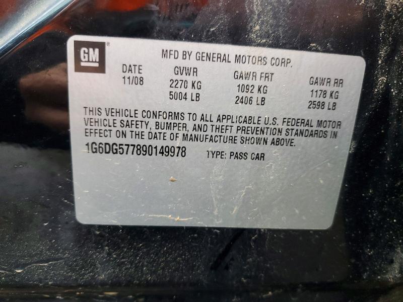 Aukcja sprzedaży 2009 Cadillac Cts, vin: 1G6DG577890149978, numer aukcji: 78120775