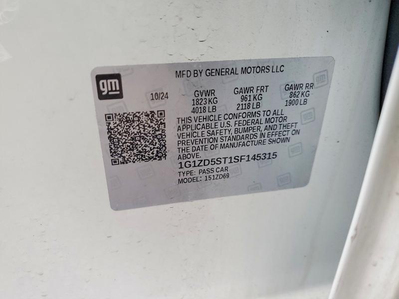 Продаж на аукціоні авто 2025 Chevrolet Malibu, vin: 1G1ZD5ST1SF145315, номер лоту: 78636475