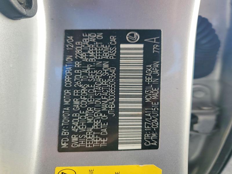 Aukcja sprzedaży 2005 Lexus Es 300, vin: JTHBA30G855093640, numer aukcji: 78368695