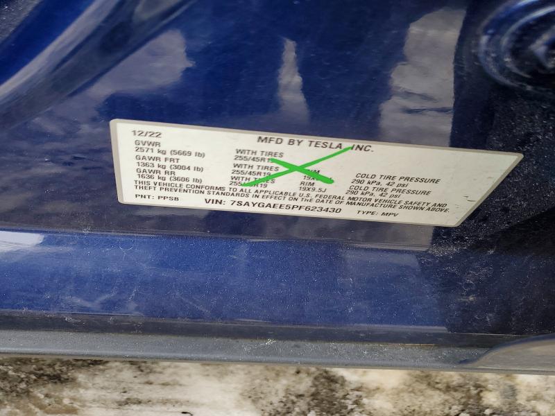 Aukcja sprzedaży 2023 Tesla Model Y, vin: 7SAYGAEE5PF623430, numer aukcji: 76714515