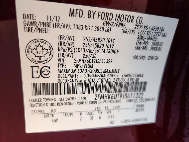Продажа на аукционе авто 2018 Ford Flex, vin: 2FMHK6DT9JBA11322, номер лота: 75665515