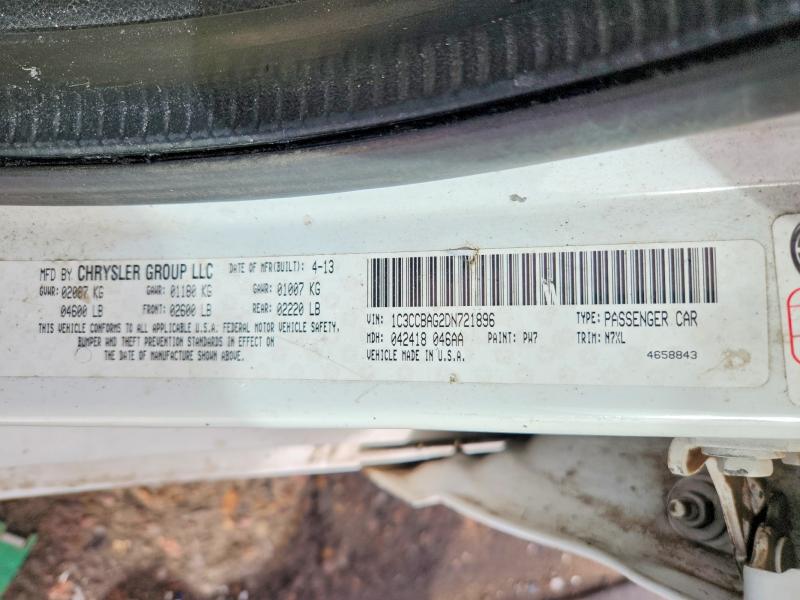 78450625 :رقم المزاد ، 1C3CCBAG2DN721896 vin ، 2013 Chrysler 200 مزاد بيع