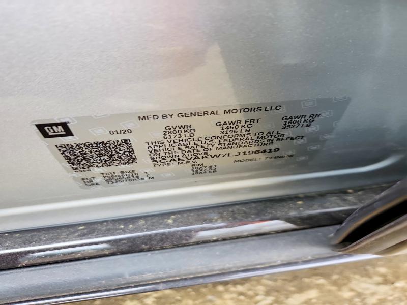 75155985 :رقم المزاد ، 5GAEVAKW7LJ196419 vin ، 2020 Buick Enclave مزاد بيع