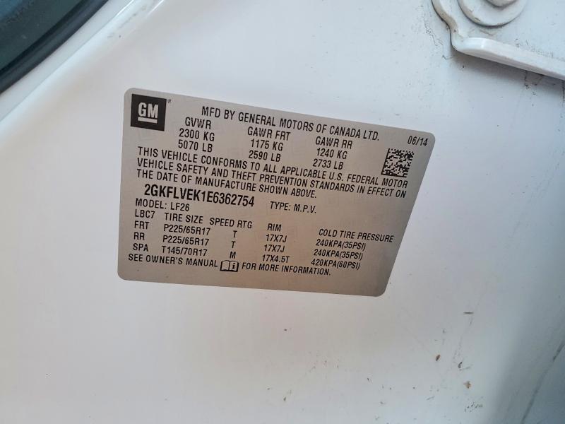 Продажа на аукционе авто 2014 Gmc Terrain, vin: 2GKFLVEK1E6362754, номер лота: 76546885