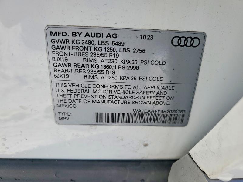 Aukcja sprzedaży 2024 Audi Q5, vin: WA1EAAFY4R2030183, numer aukcji: 78631965