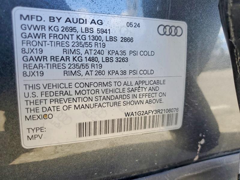Aukcja sprzedaży 2024 Audi Q5 E, vin: WA1G2AFY3R2106076, numer aukcji: 78157945