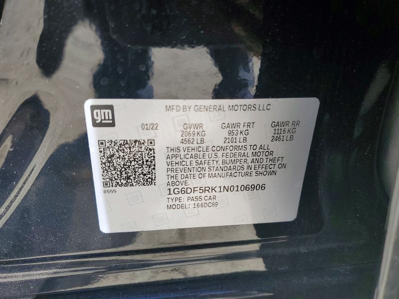 Aukcja sprzedaży 2022 Cadillac Ct4, vin: 1G6DF5RK1N0106906, numer aukcji: 78353205