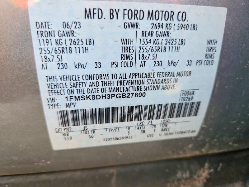 Продажа на аукционе авто 2023 Ford Explorer, vin: 1FMSK8DH3PGB27890, номер лота: 77318395