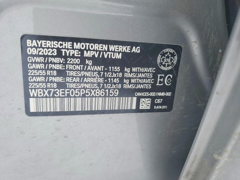 2023 Bmw X1 მანქანა იყიდება აუქციონზე, vin: WBX73EF05P5X86159, აუქციონის ნომერი: 78611555