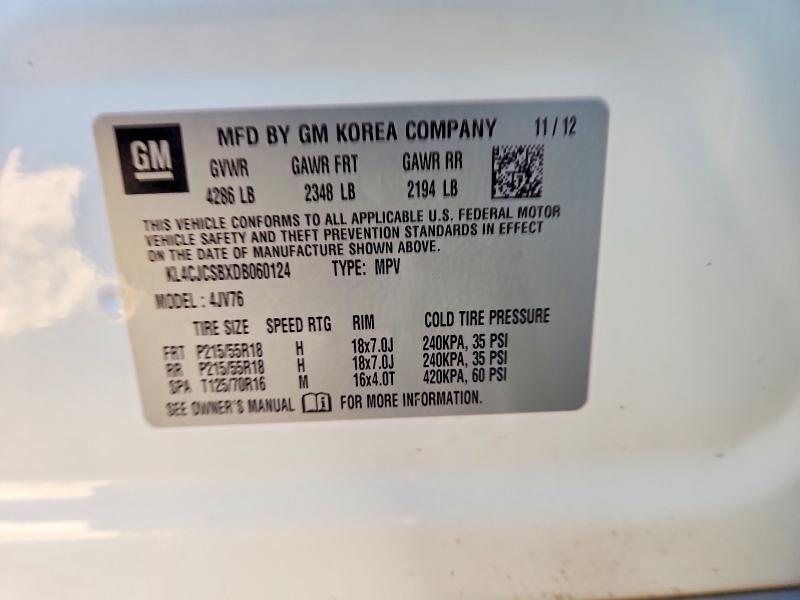 Продажа на аукционе авто 2013 Buick Encore, vin: KL4CJCSBXDB060124, номер лота: 77920175