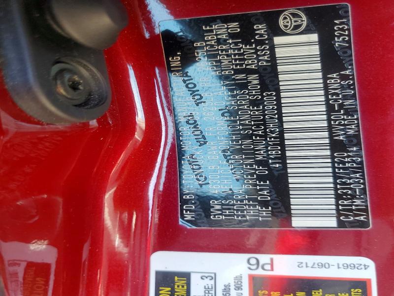 79041575 :رقم المزاد ، 4T1BD1FK3HU209003 vin ، 2017 Toyota Camry مزاد بيع