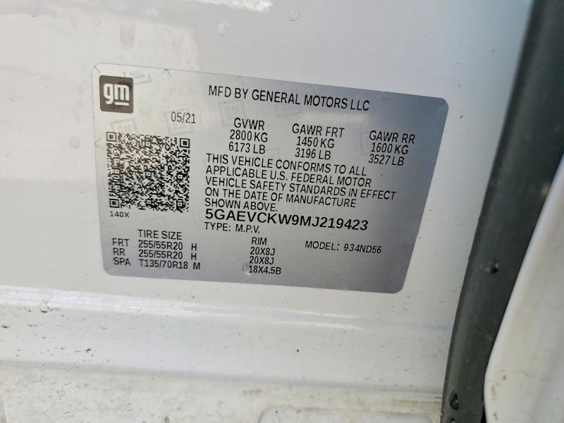 Продаж на аукціоні авто 2021 Buick Enclave, vin: 5GAEVCKW9MJ219423, номер лоту: 78730815