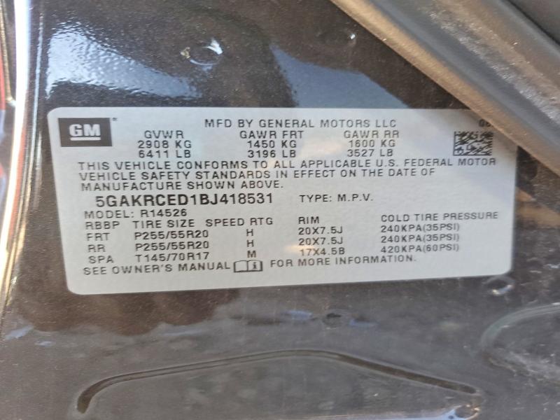 Продаж на аукціоні авто 2011 Buick Enclave, vin: 5GAKRCED1BJ418531, номер лоту: 77852865
