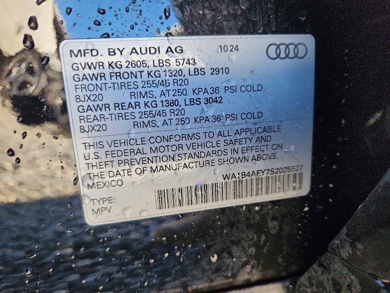 77198965 :رقم المزاد ، WA1B4AFY7S2025527 vin ، 2025 Audi Sq5 مزاد بيع