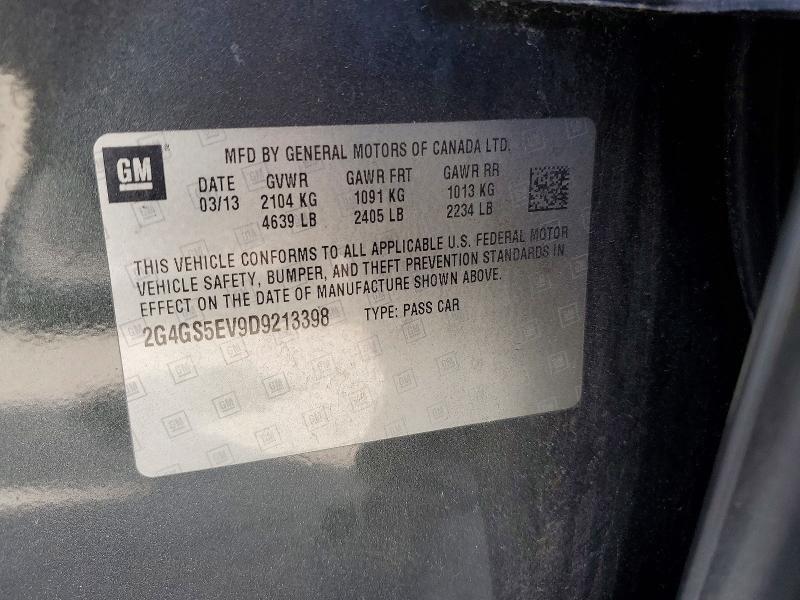 74822335 :رقم المزاد ، 2G4GS5EV9D9213398 vin ، 2013 Buick Regal مزاد بيع