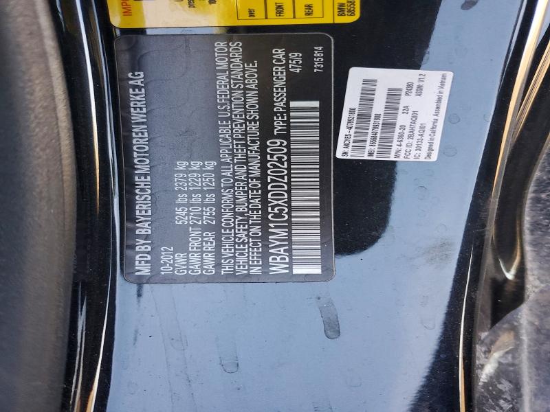 76228645 :رقم المزاد ، WBAYM1C5XDDZ02509 vin ، 2013 Bmw 650 مزاد بيع