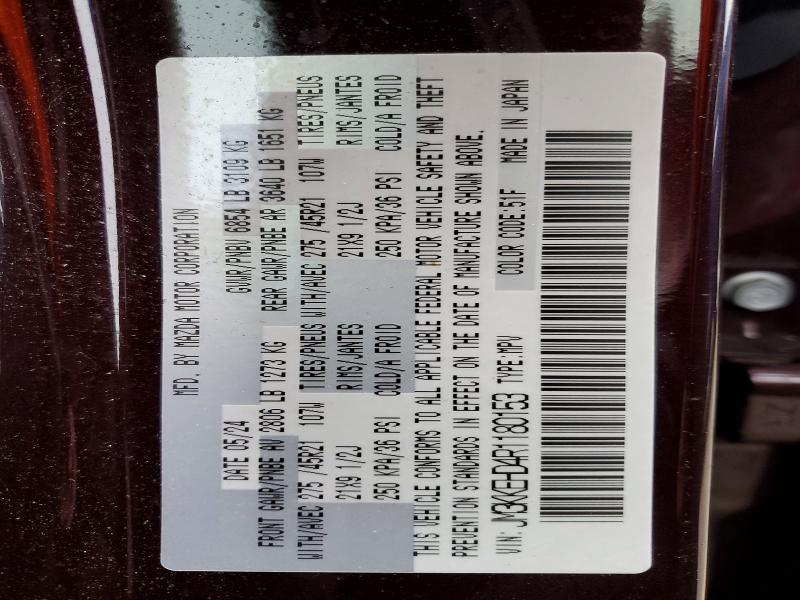 Продажа на аукционе авто 2024 Mazda Cx-90, vin: JM3KKEHD4R1180153, номер лота: 76631235
