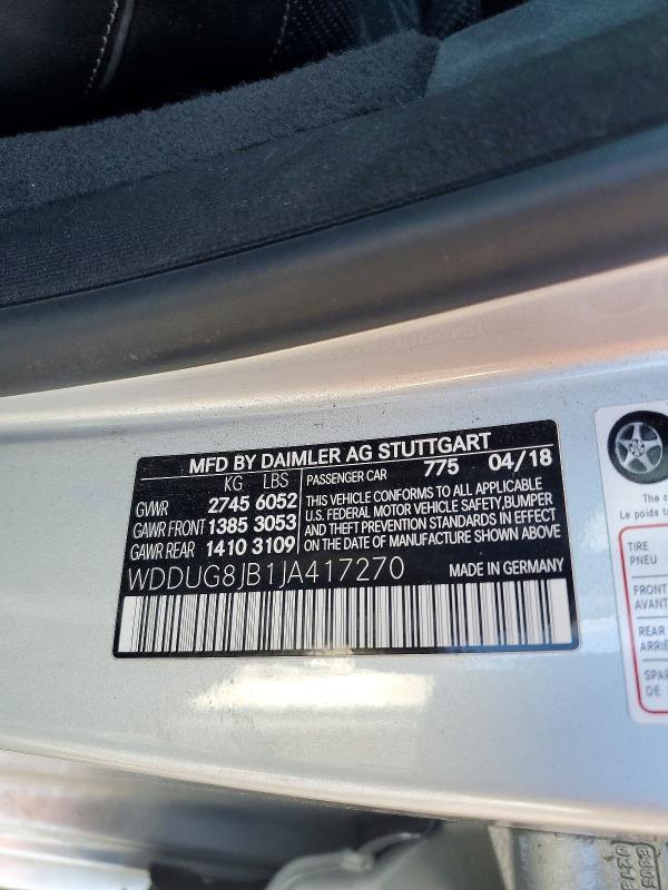 Продажа на аукционе авто 2018 Mercedes-benz S, vin: WDDUG8JB1JA417270, номер лота: 78510765