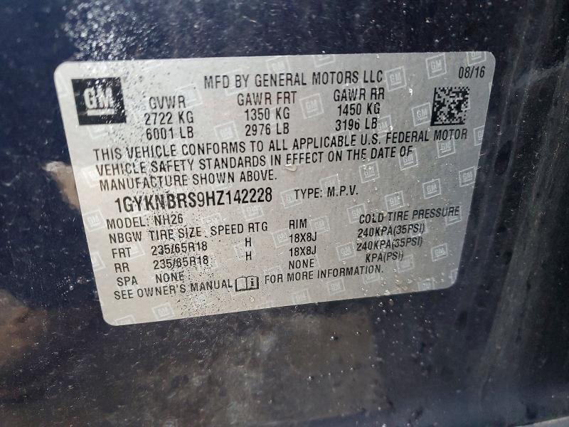 Продаж на аукціоні авто 2017 Cadillac Xt5, vin: 1GYKNBRS9HZ142228, номер лоту: 76267695