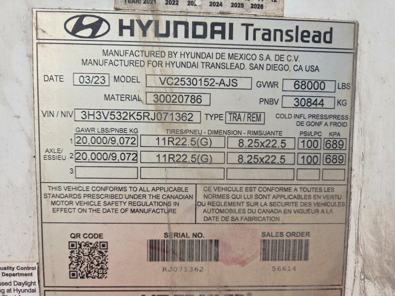 78233485 :رقم المزاد ، 3H3V532K5RJ071362 vin ، 2024 Hyundai Translead Inc Unknown مزاد بيع