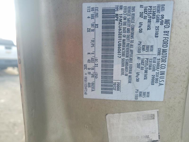Продажа на аукционе авто 2001 Ford Explorer, vin: 1FMZU63E01UB60617, номер лота: 75572815