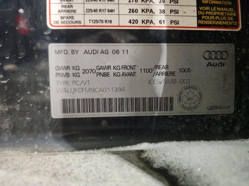 78095705 :رقم المزاد ، WAUJFCFM9CA011394 vin ، 2012 Audi A3 مزاد بيع
